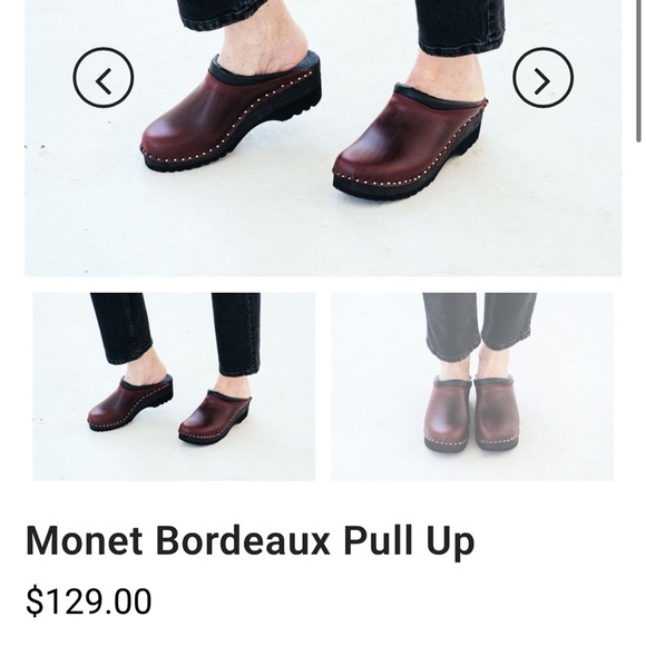 Troentorp Monet Bordeaux Leather Slip-On Clogs Womens Size 12.5-13 men’s 9.5-10 - Picture 1 of 15